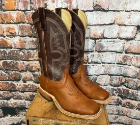 Anderson Bean Men's Cuoio Bella Leather & Chocolate Krash Square Toe Cowboy Boots 333570