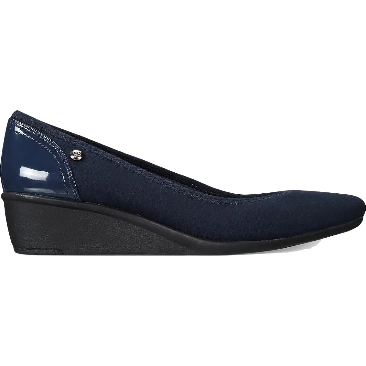 Anne Klein Sport Womens Wisher 2 Patent Trim Slip On Wedge Heels