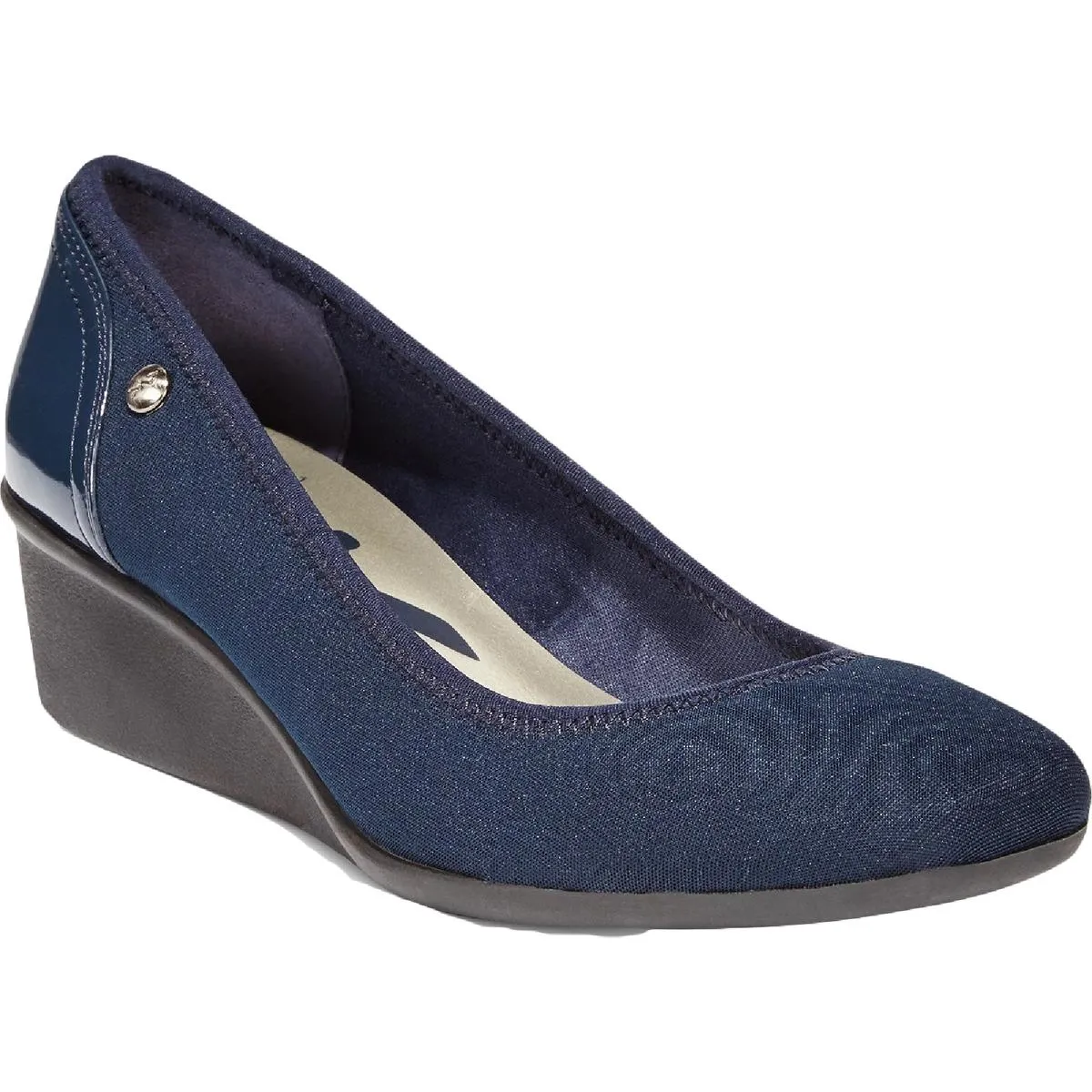 Anne Klein Sport Womens Wisher 2 Patent Trim Slip On Wedge Heels
