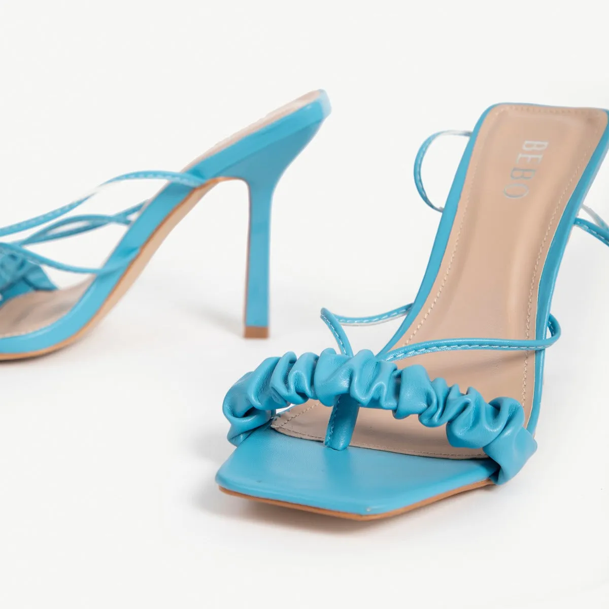 BEBO Evangeline Lace Up Heel in Blue