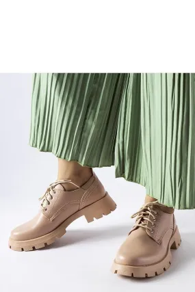 Beige matte-finished half-shoes
