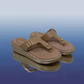 Beige platform sandals