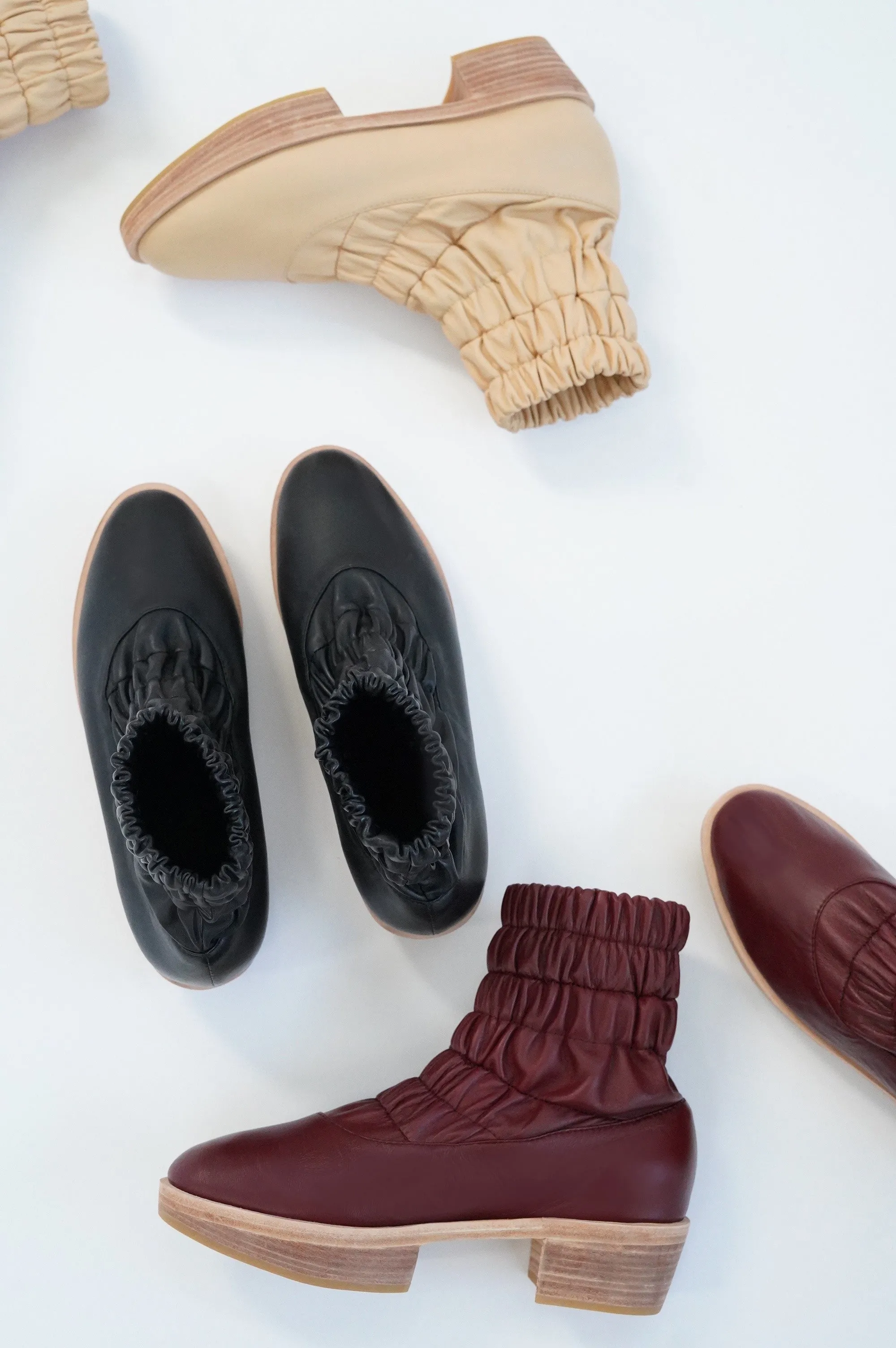 Beklina Aya Gathered Platform Boot Black