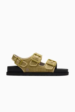 Birkenstock 1774 Milano Raffia in Golden Olive