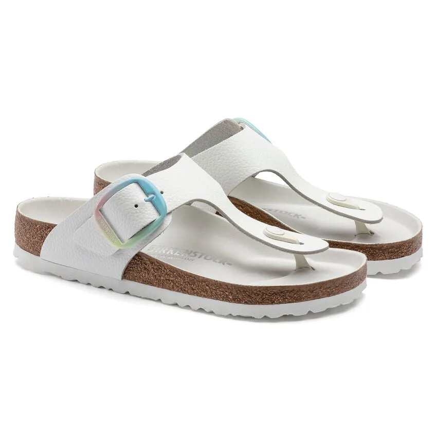 BIRKENSTOCK  Gizeh Big Buckle Smooth Leather Regular -  Ombre White