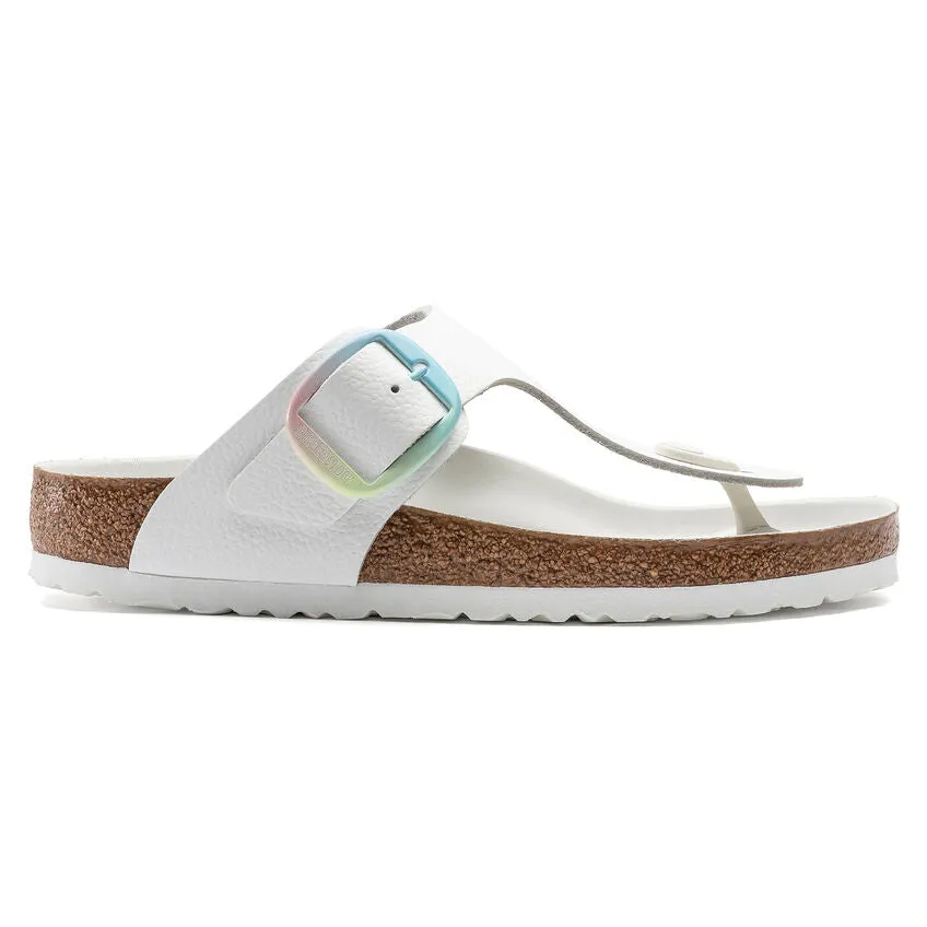 BIRKENSTOCK  Gizeh Big Buckle Smooth Leather Regular -  Ombre White