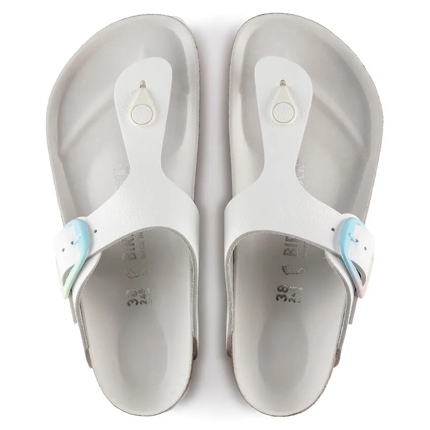 BIRKENSTOCK  Gizeh Big Buckle Smooth Leather Regular -  Ombre White