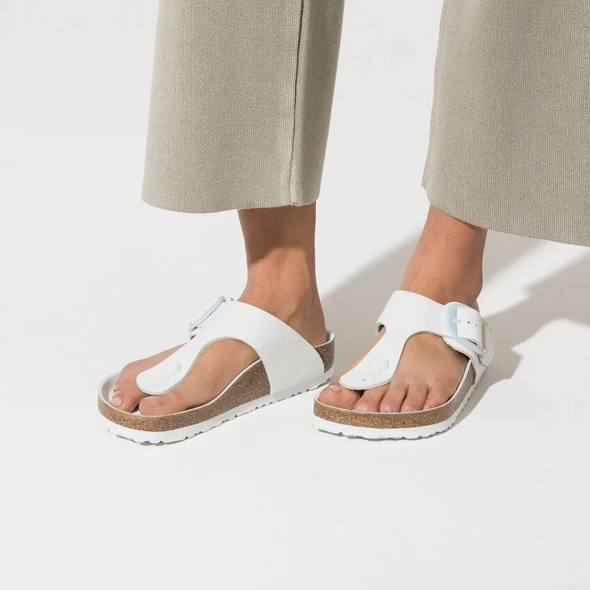 BIRKENSTOCK  Gizeh Big Buckle Smooth Leather Regular -  Ombre White