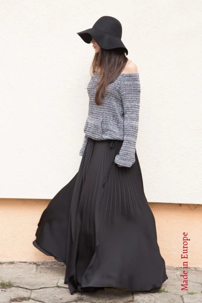 Black Soleil Skirt Pants F1546