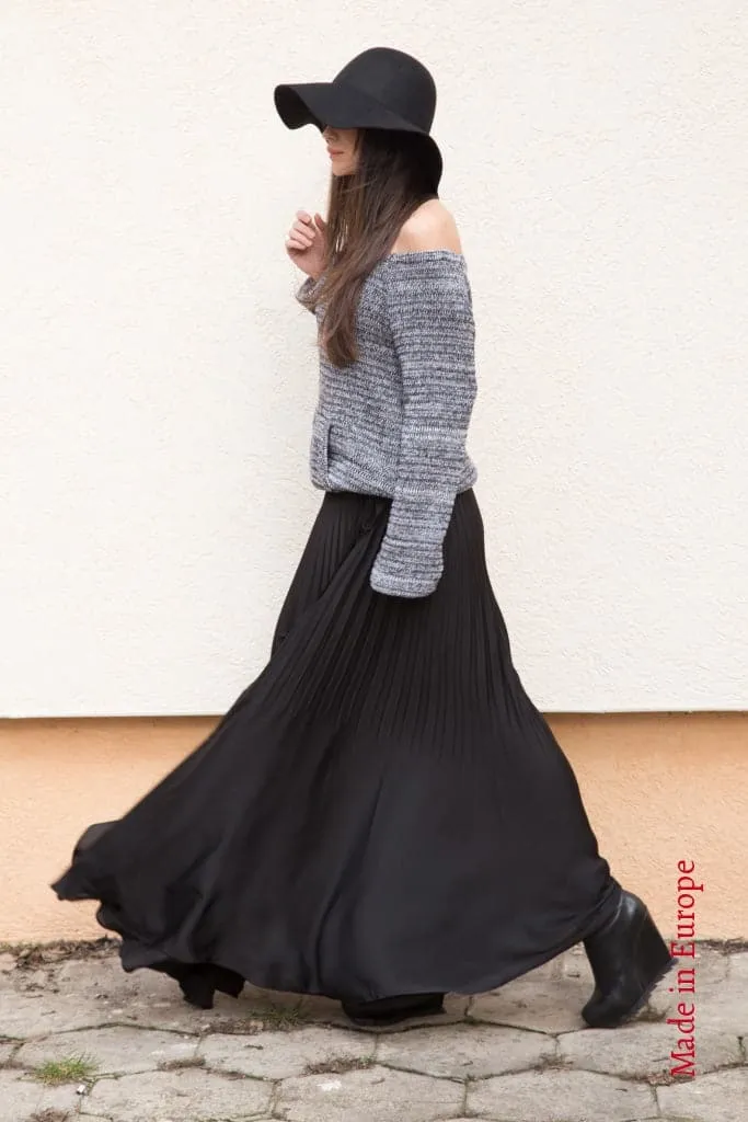 Black Soleil Skirt Pants F1546