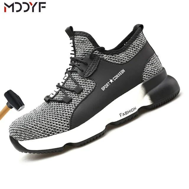 Breathable wrok shoes Men Safety Shoes lightweight Boots Steel Toe Cap Men Boots Indestructible Shoes Puncture-Proof Work Sneake