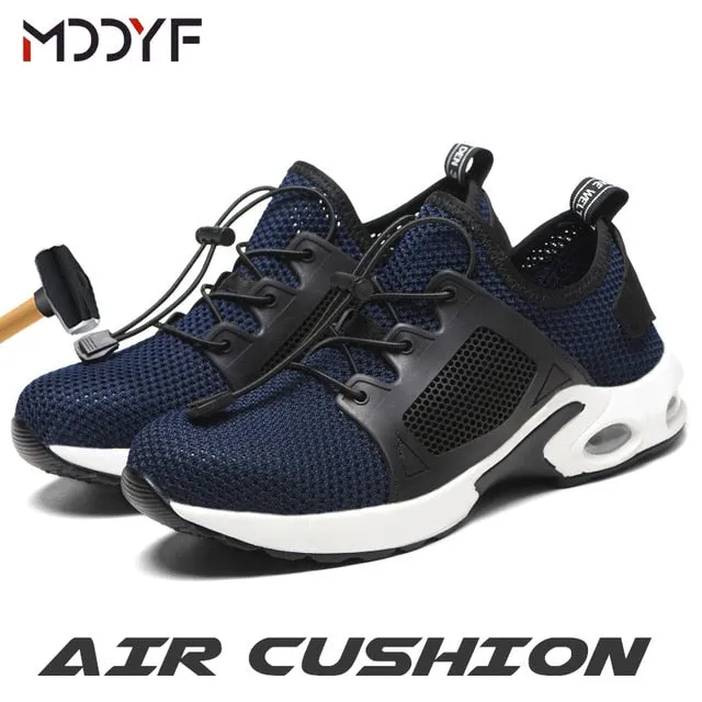Breathable wrok shoes Men Safety Shoes lightweight Boots Steel Toe Cap Men Boots Indestructible Shoes Puncture-Proof Work Sneake