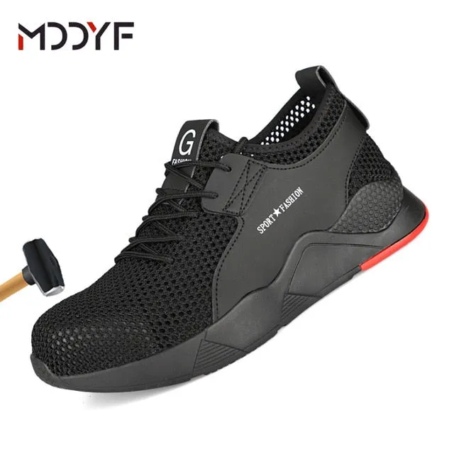 Breathable wrok shoes Men Safety Shoes lightweight Boots Steel Toe Cap Men Boots Indestructible Shoes Puncture-Proof Work Sneake
