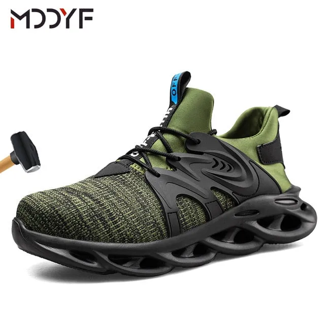 Breathable wrok shoes Men Safety Shoes lightweight Boots Steel Toe Cap Men Boots Indestructible Shoes Puncture-Proof Work Sneake