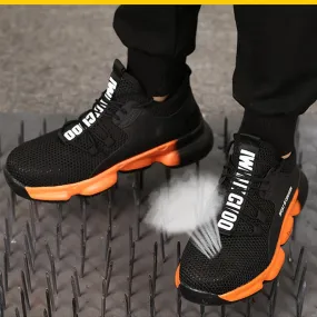 Breathable wrok shoes Men Safety Shoes lightweight Boots Steel Toe Cap Men Boots Indestructible Shoes Puncture-Proof Work Sneake