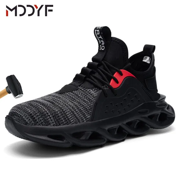 Breathable wrok shoes Men Safety Shoes lightweight Boots Steel Toe Cap Men Boots Indestructible Shoes Puncture-Proof Work Sneake