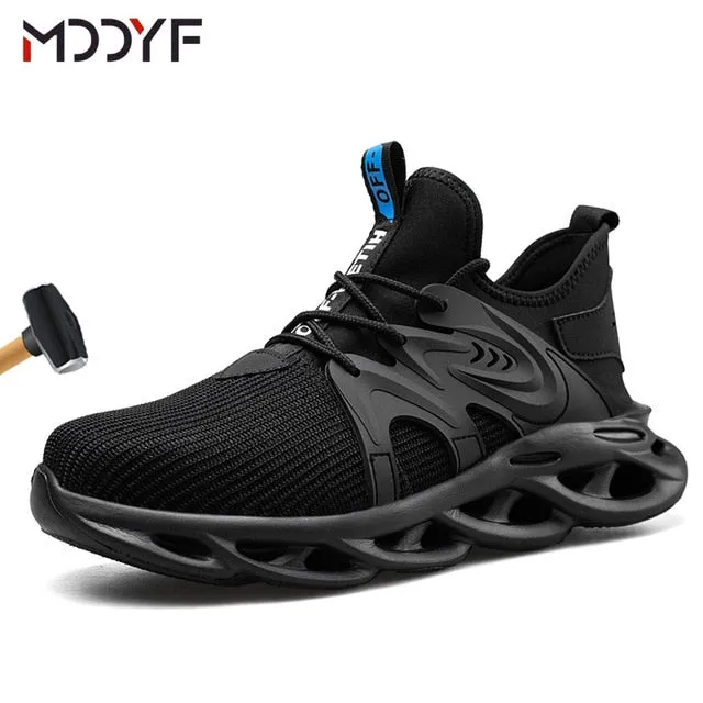 Breathable wrok shoes Men Safety Shoes lightweight Boots Steel Toe Cap Men Boots Indestructible Shoes Puncture-Proof Work Sneake