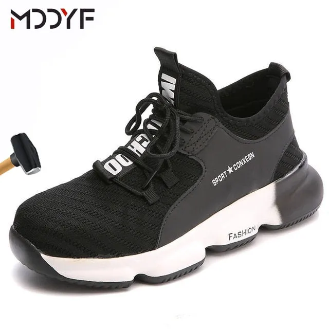 Breathable wrok shoes Men Safety Shoes lightweight Boots Steel Toe Cap Men Boots Indestructible Shoes Puncture-Proof Work Sneake