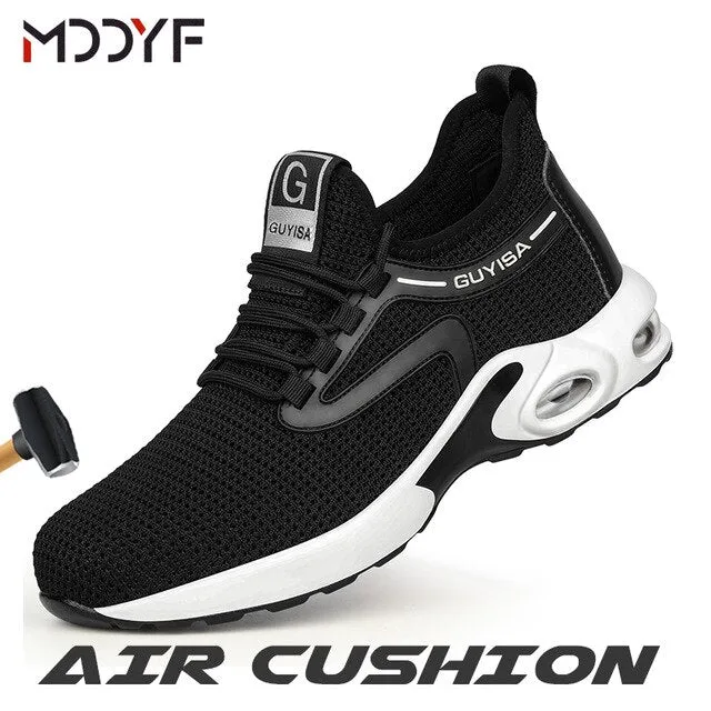 Breathable wrok shoes Men Safety Shoes lightweight Boots Steel Toe Cap Men Boots Indestructible Shoes Puncture-Proof Work Sneake