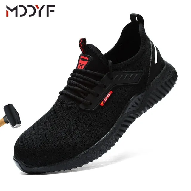 Breathable wrok shoes Men Safety Shoes lightweight Boots Steel Toe Cap Men Boots Indestructible Shoes Puncture-Proof Work Sneake