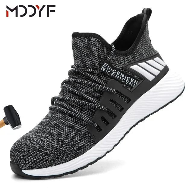 Breathable wrok shoes Men Safety Shoes lightweight Boots Steel Toe Cap Men Boots Indestructible Shoes Puncture-Proof Work Sneake