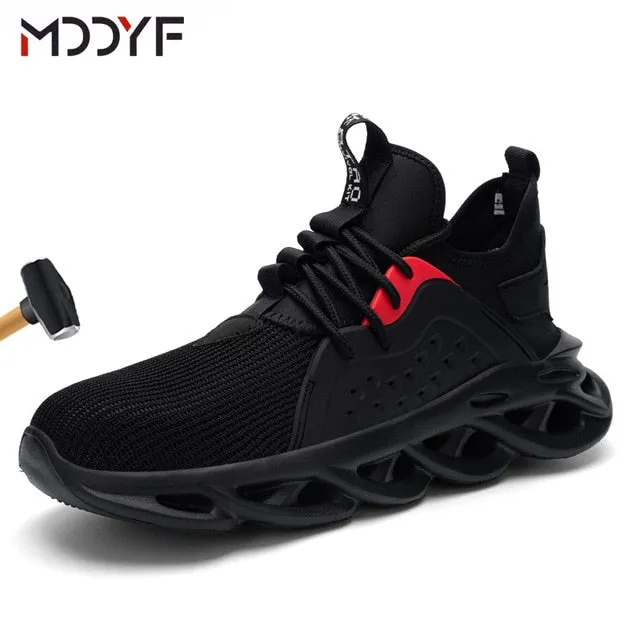 Breathable wrok shoes Men Safety Shoes lightweight Boots Steel Toe Cap Men Boots Indestructible Shoes Puncture-Proof Work Sneake