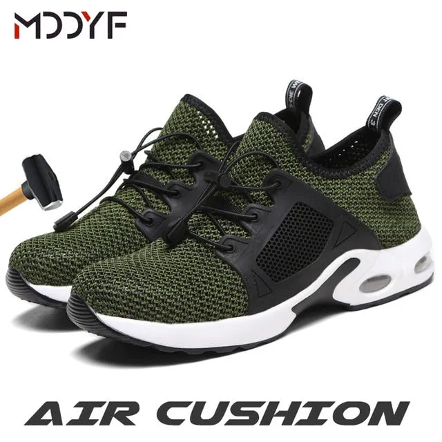 Breathable wrok shoes Men Safety Shoes lightweight Boots Steel Toe Cap Men Boots Indestructible Shoes Puncture-Proof Work Sneake