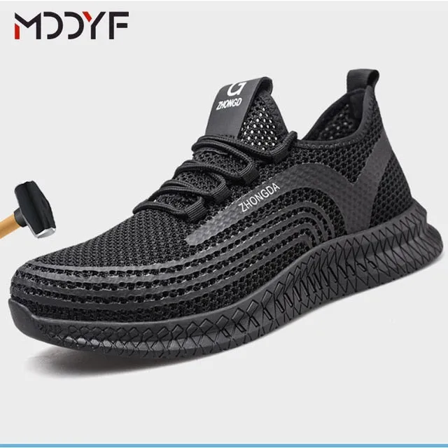 Breathable wrok shoes Men Safety Shoes lightweight Boots Steel Toe Cap Men Boots Indestructible Shoes Puncture-Proof Work Sneake