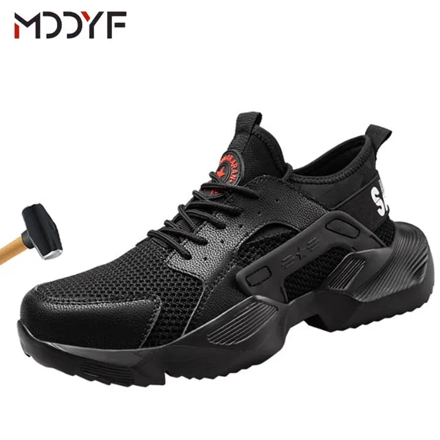 Breathable wrok shoes Men Safety Shoes lightweight Boots Steel Toe Cap Men Boots Indestructible Shoes Puncture-Proof Work Sneake