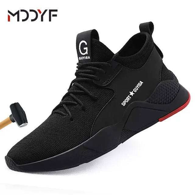 Breathable wrok shoes Men Safety Shoes lightweight Boots Steel Toe Cap Men Boots Indestructible Shoes Puncture-Proof Work Sneake