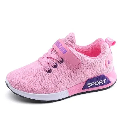 Children Sports Shoes Autumn Boys Girls Anti-slip Patchwork Net Breathable Kids Sneakers Infant Child Running Shoe Black Red