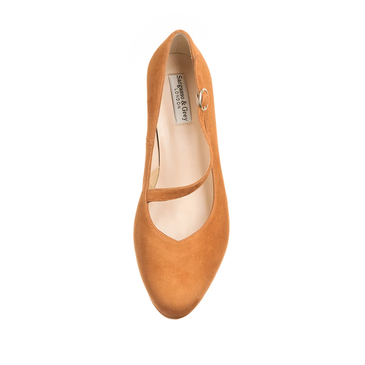 Clare Wide Fit Platform Courts - Tan Suede