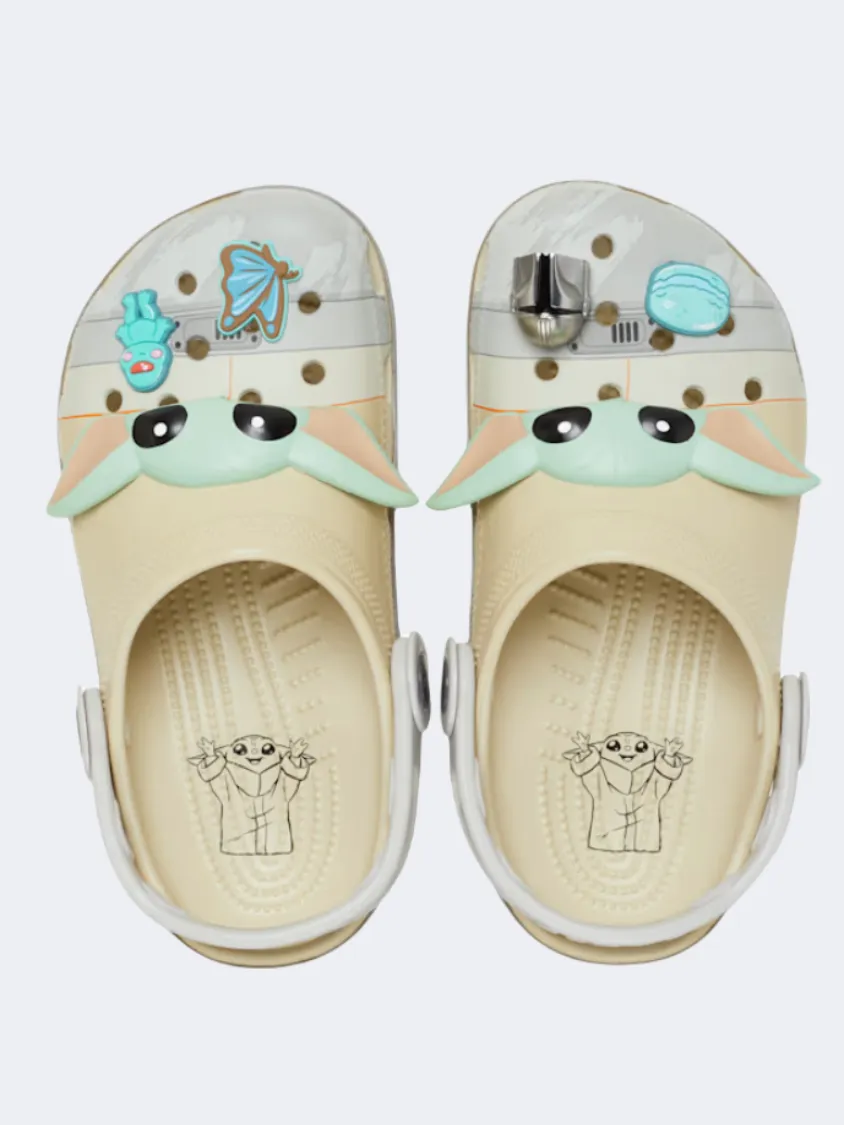 Crocs Grogu Classic Clog Kids Lifestyle Slippers Bone