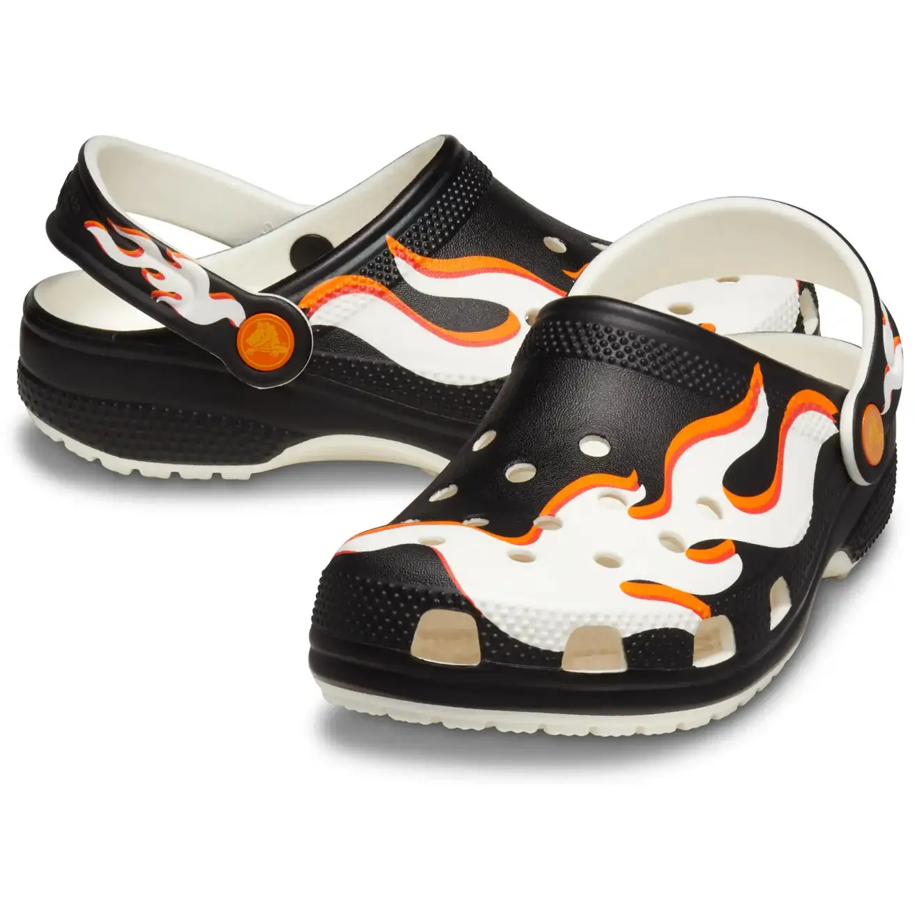 CROCS KIDS CLASSIC GLOW FLAMES CLOG - BLUE GLOW
