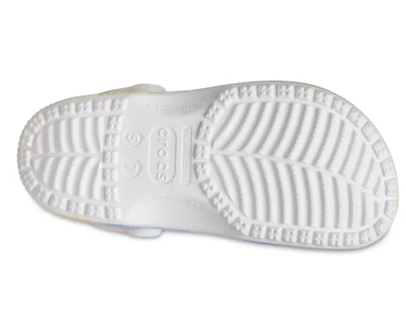 Crocs Kids Classic Tie Dye Graphic Clog - White / Multi