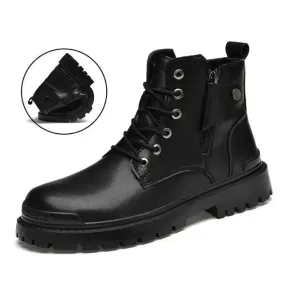 Distinguished retro style leather boots