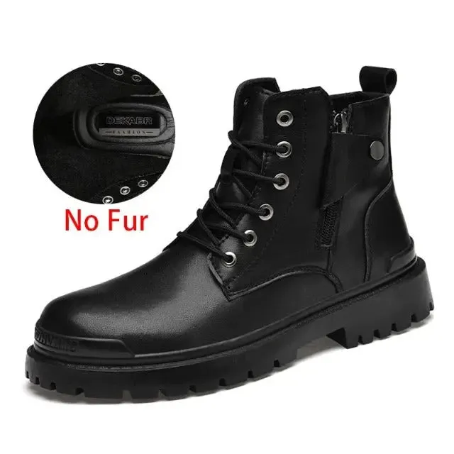 Distinguished retro style leather boots
