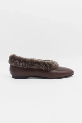Elias Fur-Trimmed Leather Flats