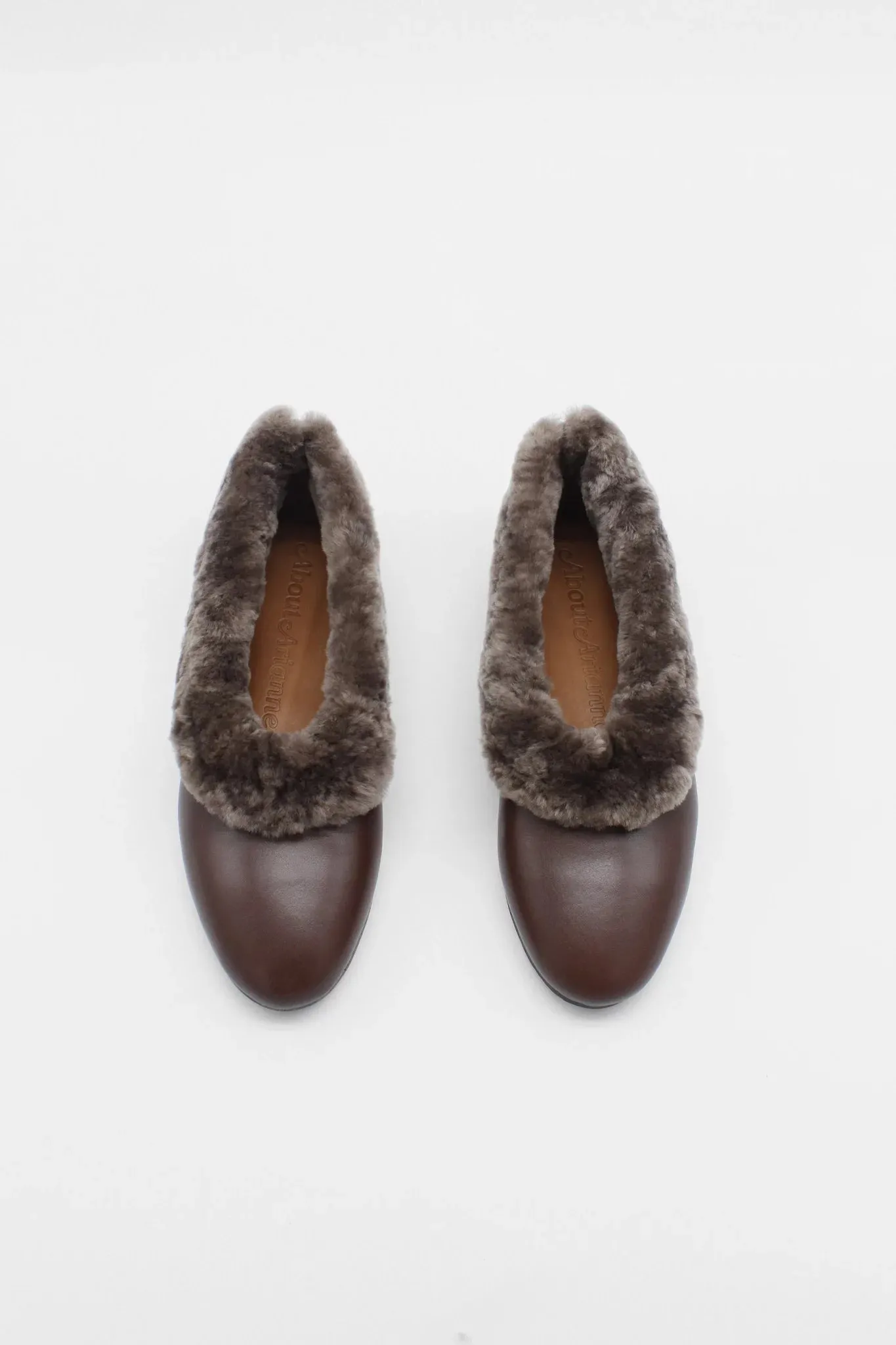 Elias Fur-Trimmed Leather Flats