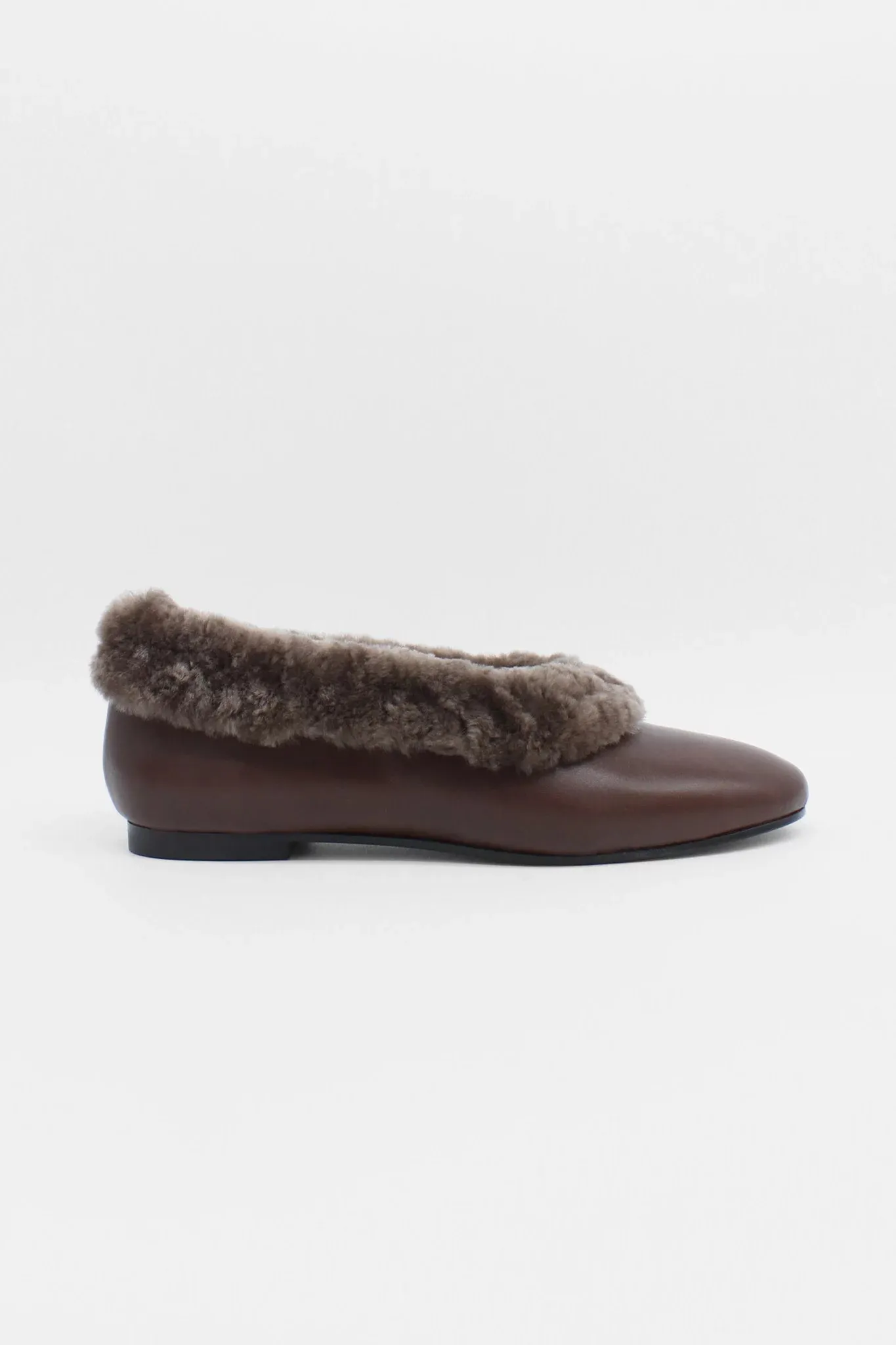 Elias Fur-Trimmed Leather Flats