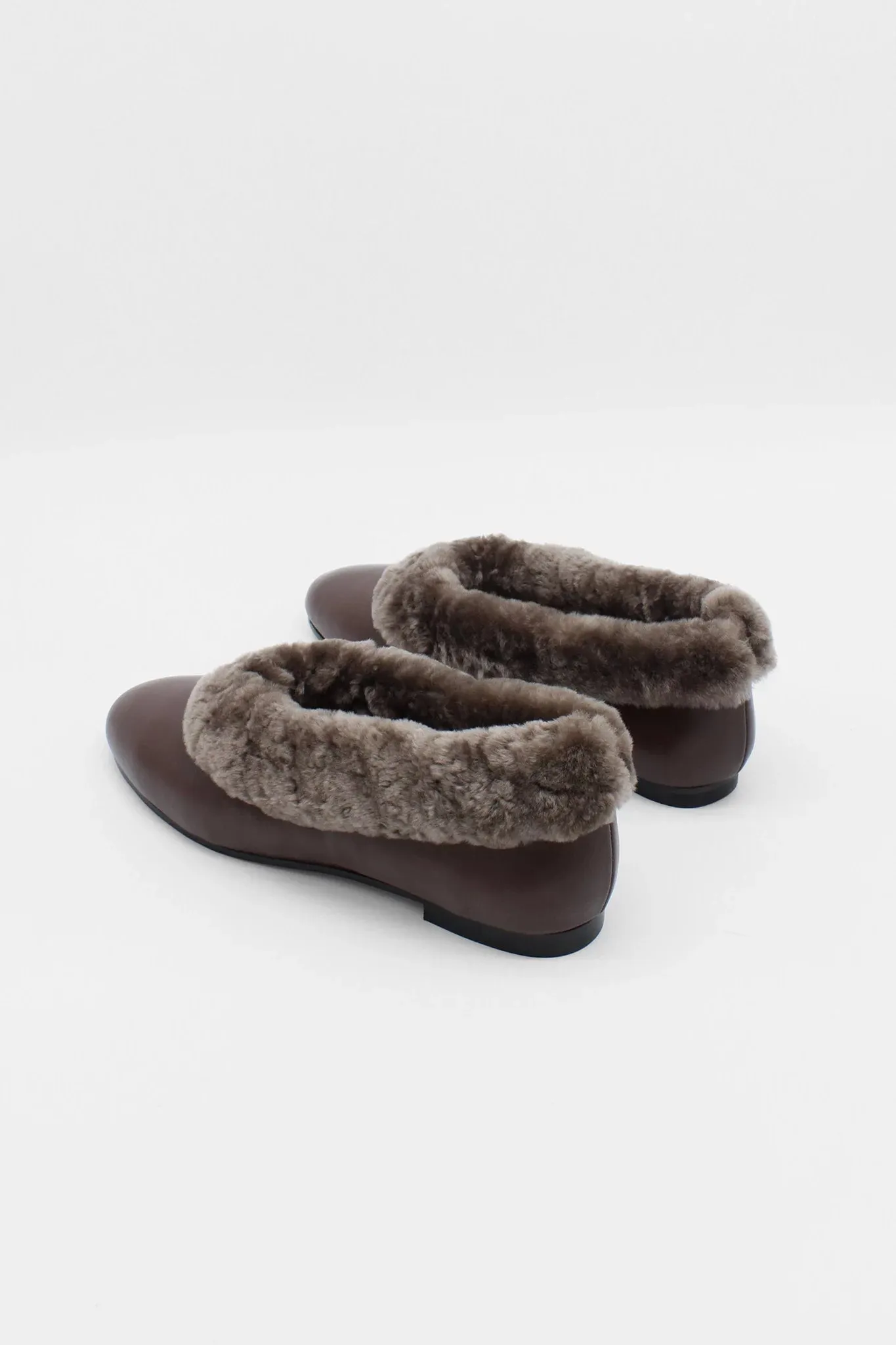 Elias Fur-Trimmed Leather Flats