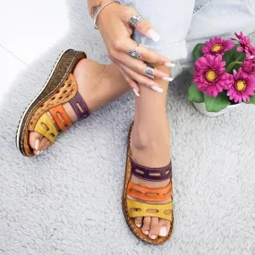 elveswallet Casual Summer Color Comfy Wedge Sandals