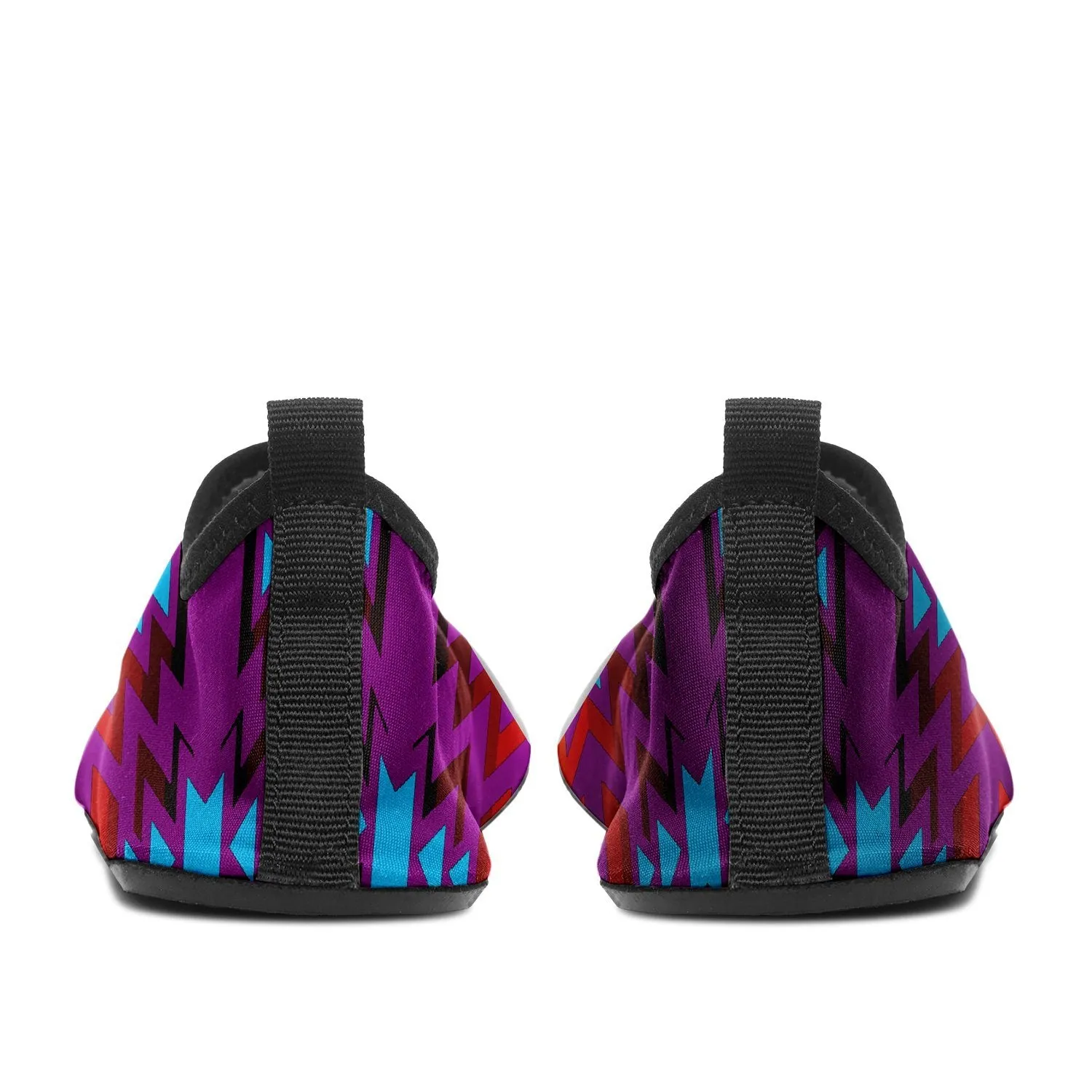 Fire Colors and Turquoise Purple Sockamoccs Slip On Shoes