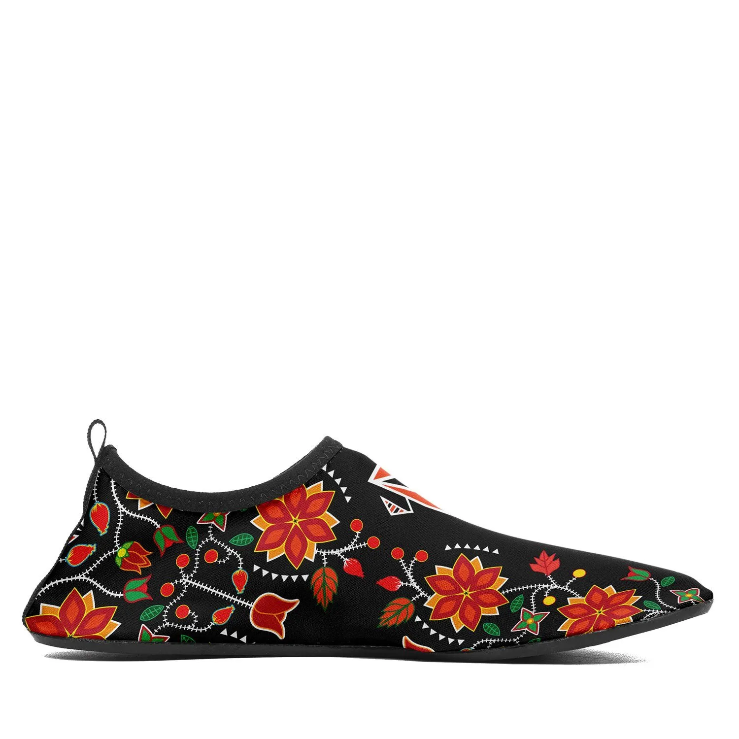 Floral Beadwork Six Bands Sockamoccs Slip On Shoes