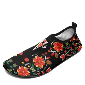 Floral Beadwork Six Bands Sockamoccs Slip On Shoes