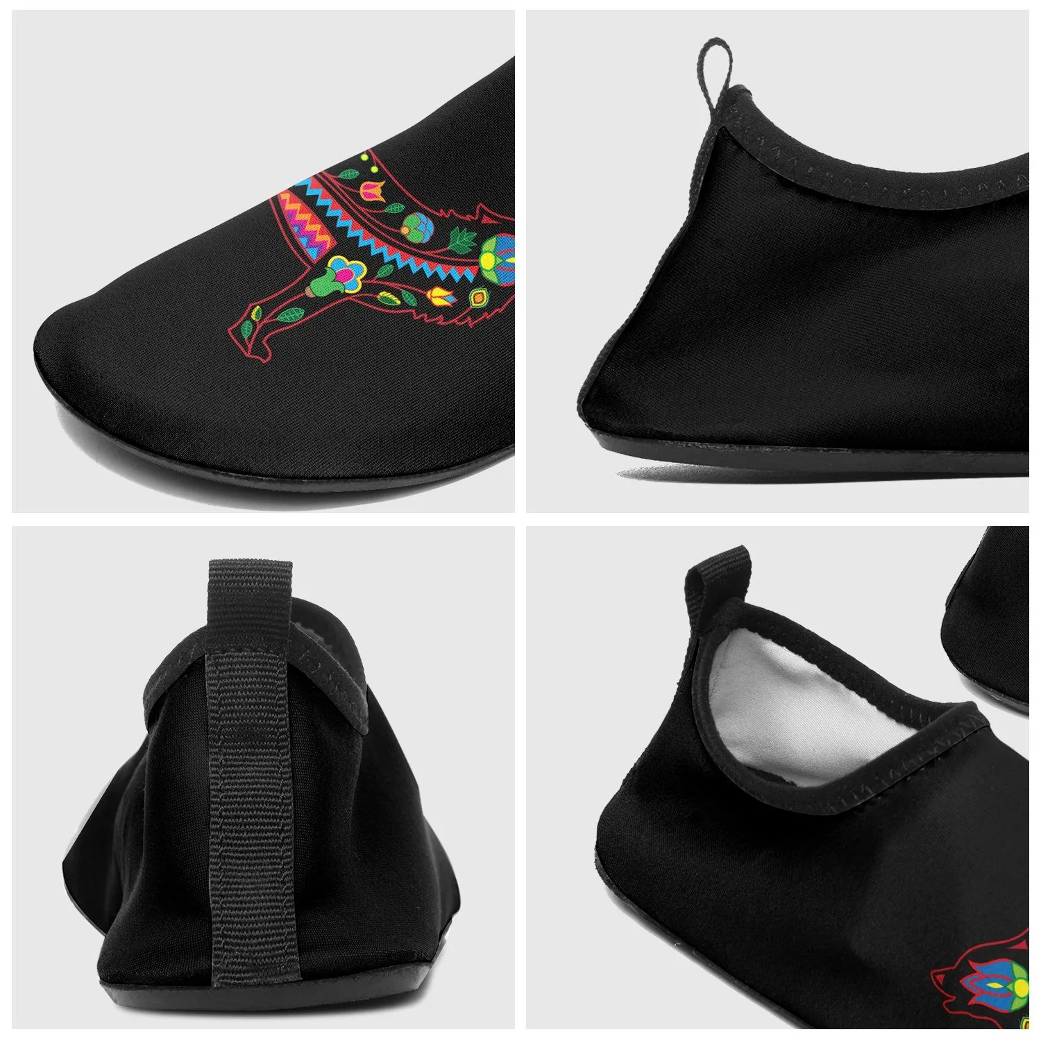 Floral Wolf Sockamoccs Slip On Shoes