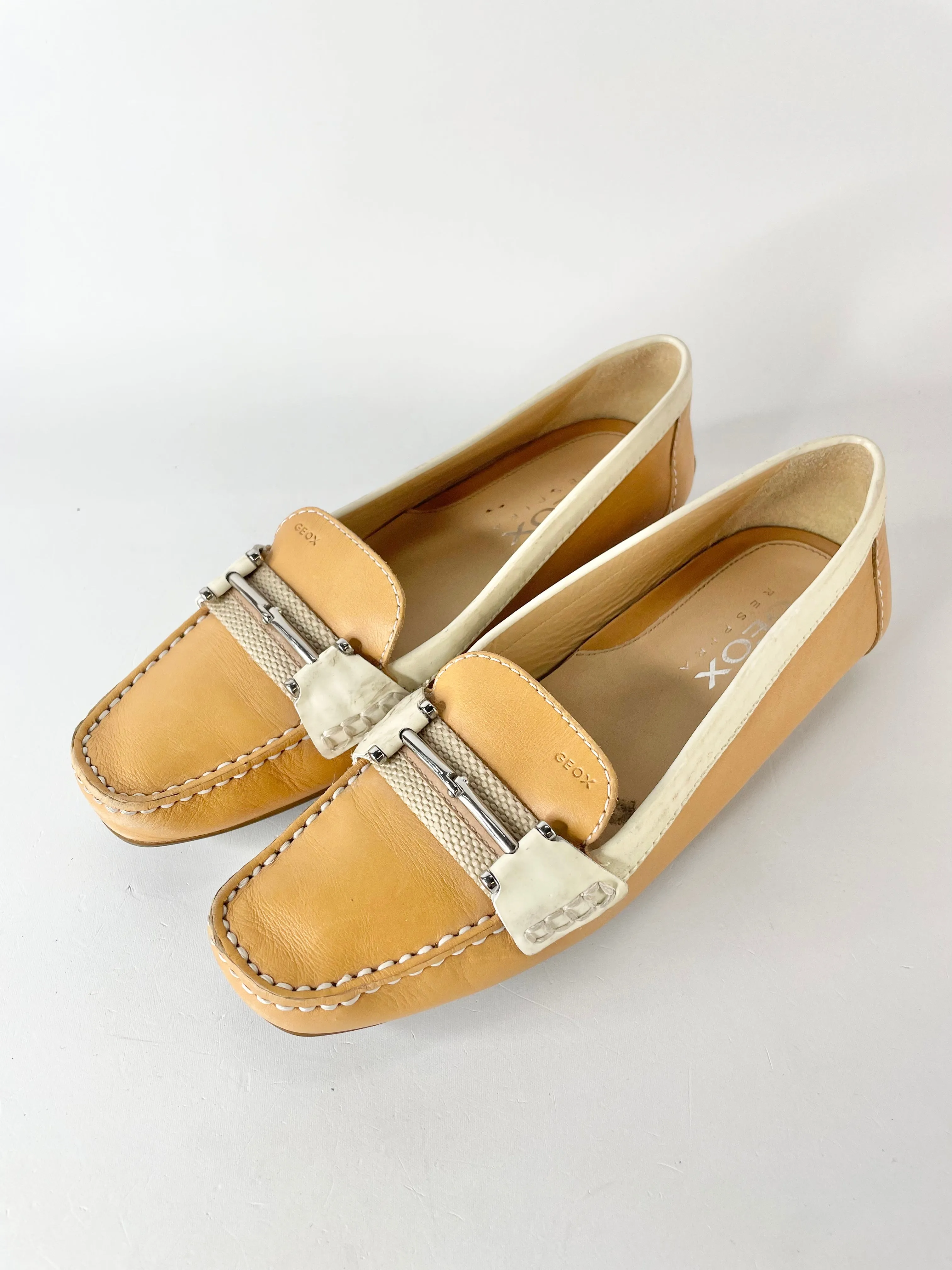 Geox Tan Scarpe Mocassini Donna Loafers - EU37.5