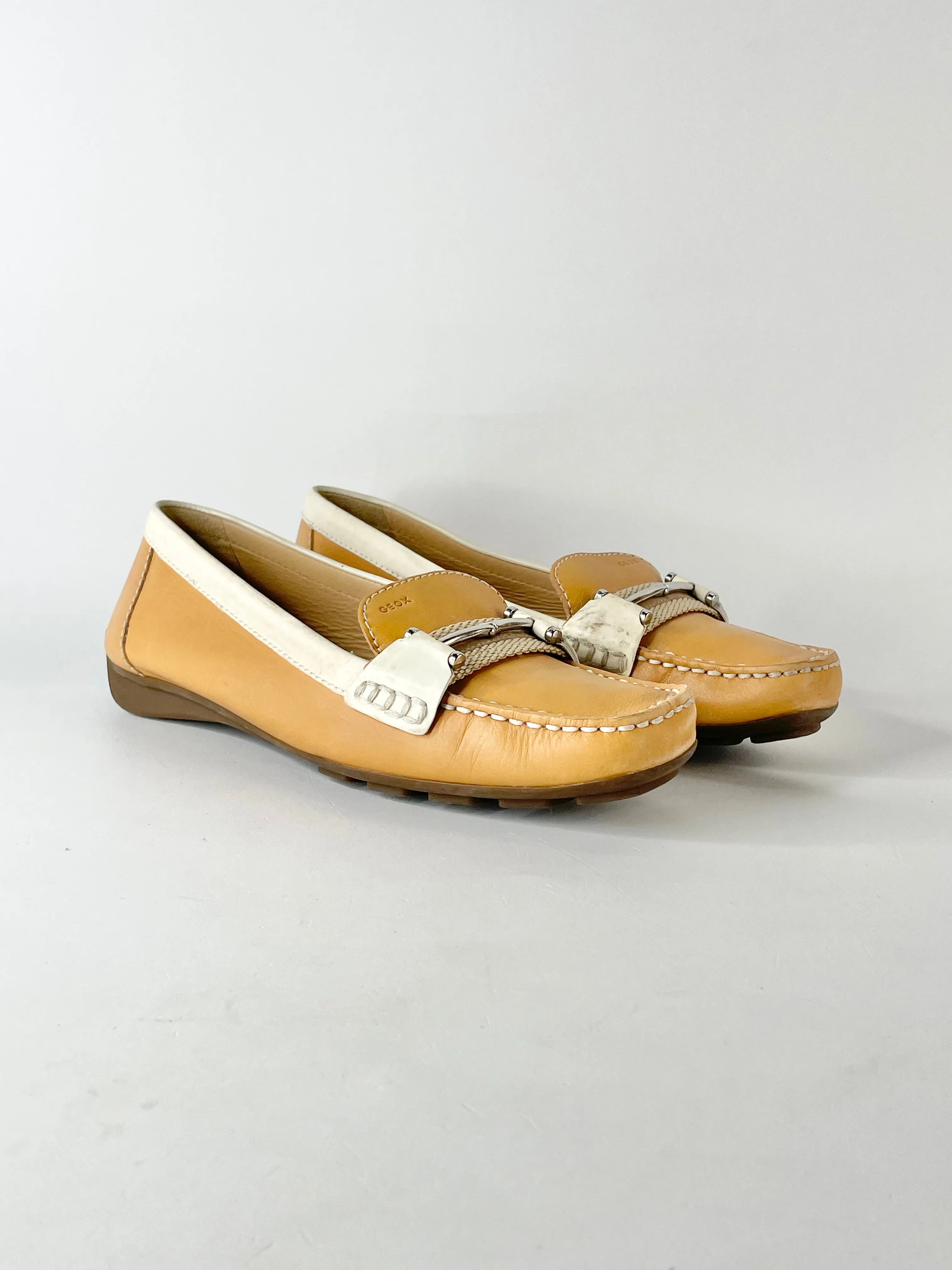 Geox Tan Scarpe Mocassini Donna Loafers - EU37.5