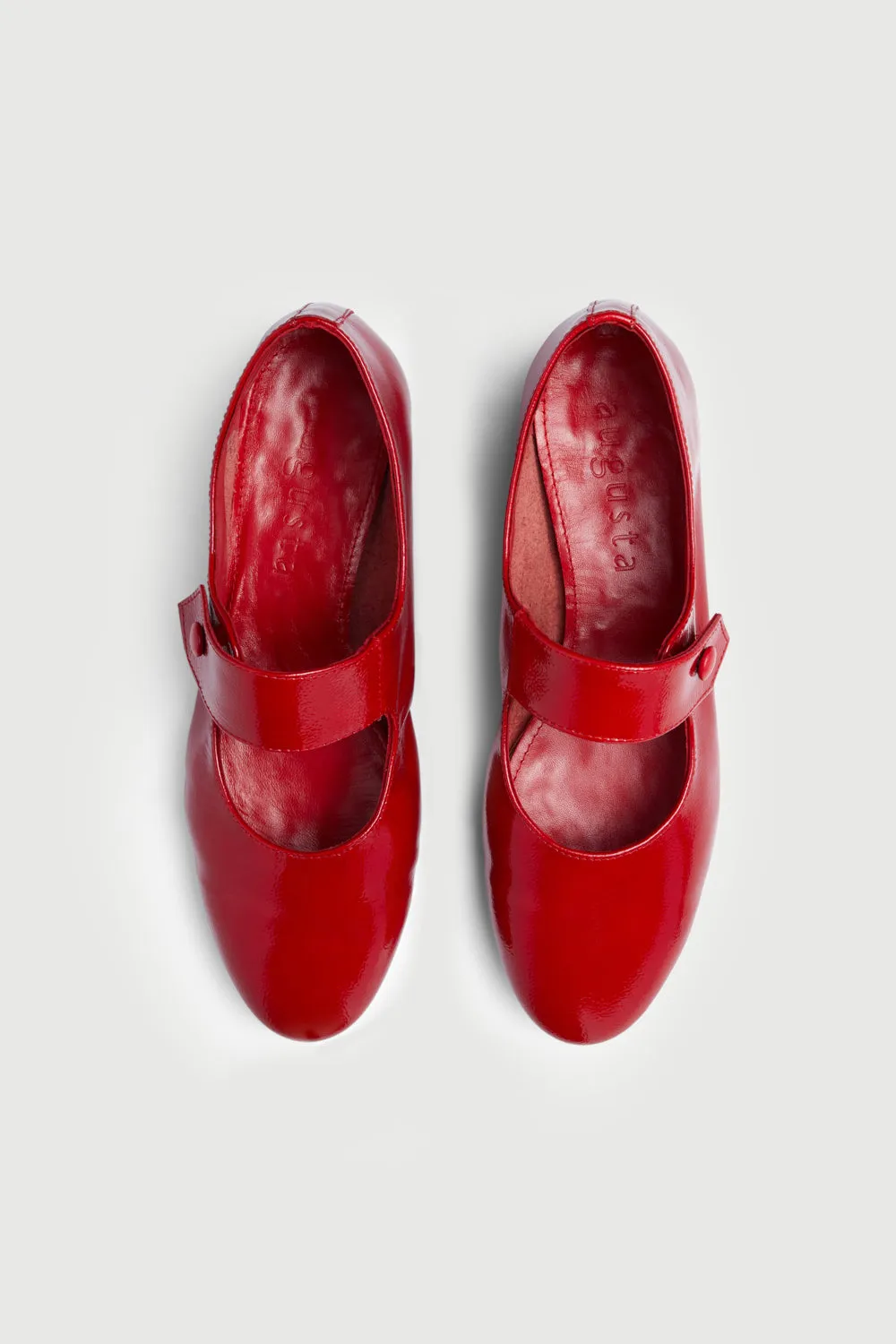 Greta Mary Janes in Red Patent Leather