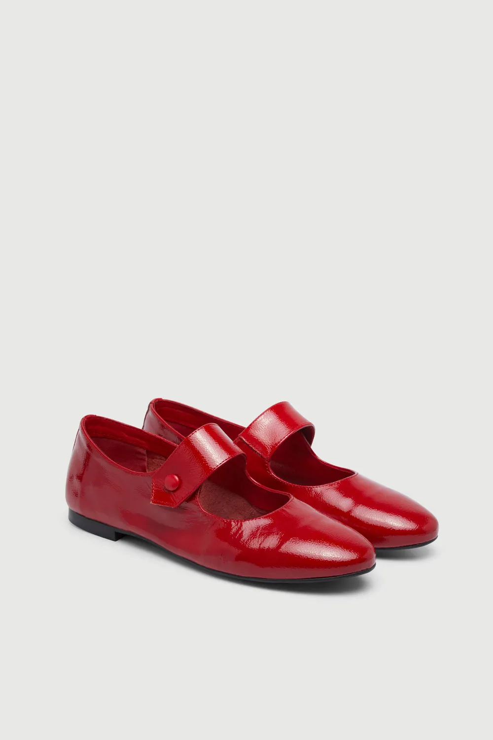 Greta Mary Janes in Red Patent Leather